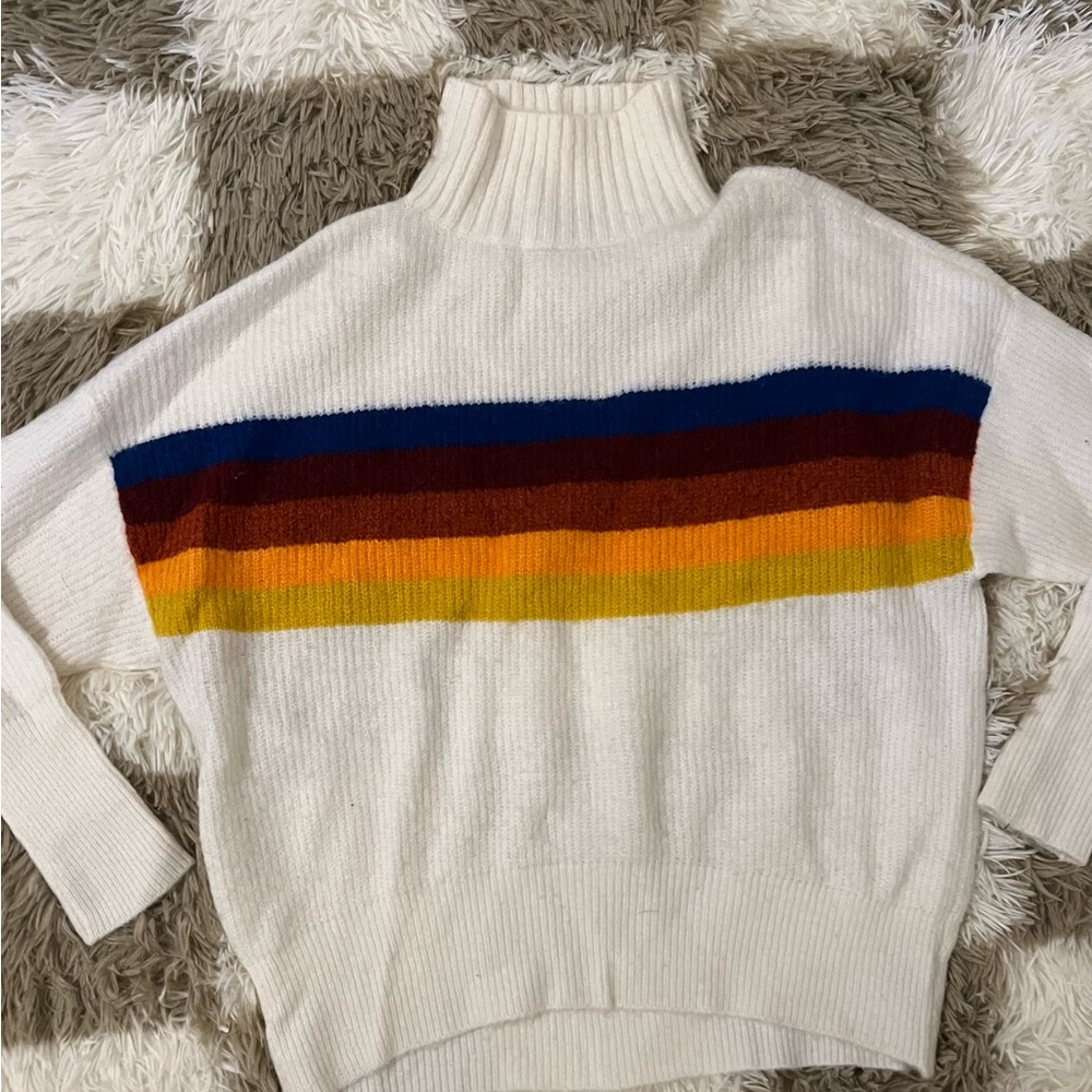 Express Multicolor Striped Turtleneck Sweater